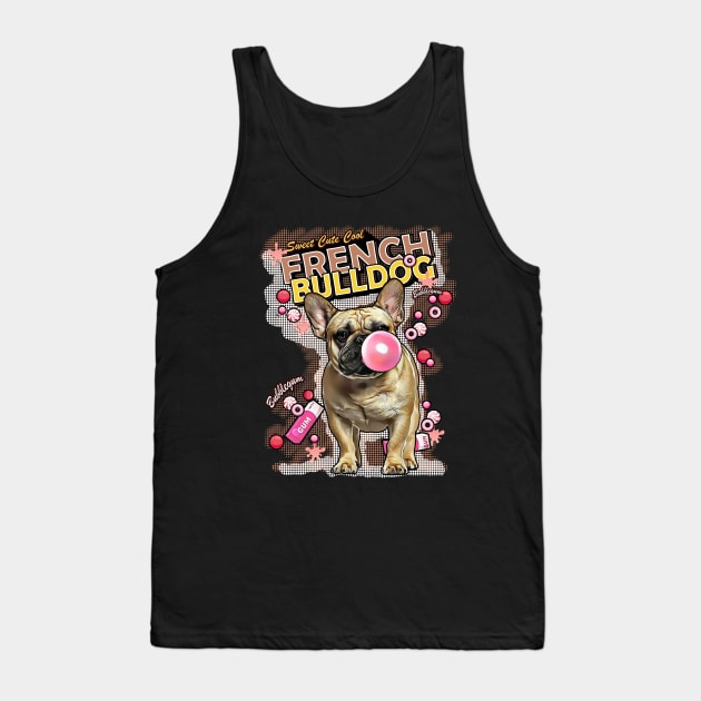 French bulldog lovers, sweet frenchie with pink bubblegum Tank Top by Collagedream
